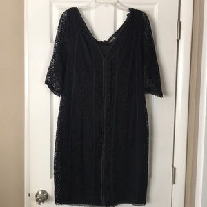 Isabel Toledo Black lace dress size 16 NWOT